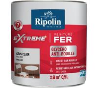 Peinture fer extérieur RIPOLIN Extrême brillant gris clair 0,5L