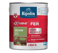 Peinture fer extérieur RIPOLIN Extrême brillant vert olivier 2L