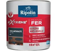 Peinture fer extérieur RIPOLIN Extrême mat gris anthracite 0,5L