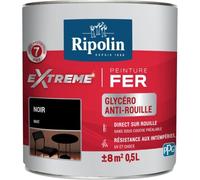 Peinture fer extérieur RIPOLIN Extrême mat noir 0,5L