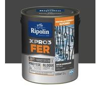 RIPOLIN Peinture fer glycéro XPRO3 Fer Brillant Brun Normand 2 L