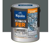 Peinture fer glycéro Ripolin XPRO3 Fer Brillant Gris Acier 2 L