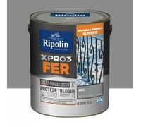 Peinture fer glycéro Ripolin XPRO3 Fer Gris Metallisé 2 L