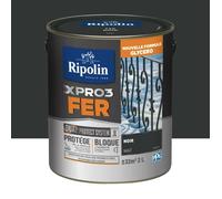RIPOLIN Peinture fer glycéro XPRO3 Fer Mat Noir 2 L