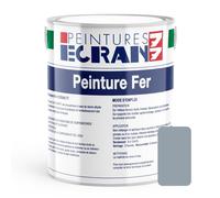 Peinture fer professionnelle, satin, peinture opacifiante, sans odeur, antirouille, protège 1 litre Gris (RAL 7042)