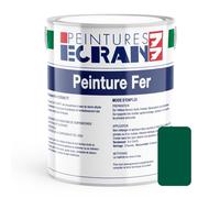 Peinture fer professionnelle, satin, peinture opacifiante, sans odeur, antirouille, protège 1 litre Vert jardin (RAL 6005)