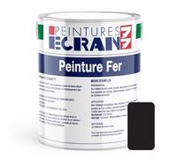 Peinture fer professionnelle, satin, peinture opacifiante, sans odeur, antirouille, protège, décore intérieur, extérieur ECRAN77 1 litre Noir profond (RAL 9005)