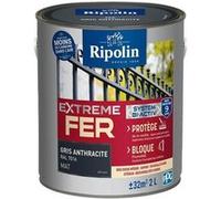 Peinture Fer - Ripolin - 395988 - Gris Anthracite - Mat - 2 L Gris anthracite G