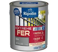 Peinture fer extérieur RIPOLIN Extrême métal gris métallisé 2L