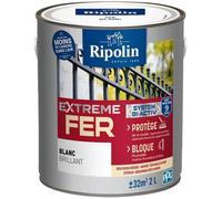 Ripolin Peinture pour fer extérieur Glycéro antirouille – Sous-couche intégrée, Brillant 2 L Blanc