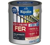 Peinture fer - RIPOLIN - 396704 - Gris anthracite - Brillant - 2 L