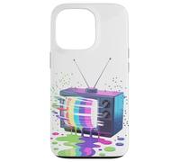 Peinture Fondue Télévision Vintage Rétro Années 70 80 Coque pour iPhone 13 Pro