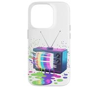 Peinture Fondue Télévision Vintage Rétro Années 70 80 Coque pour iPhone 14 Pro