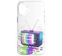Peinture Fondue Télévision Vintage Rétro Années 70 80 Coque pour iPhone 16 Plus
