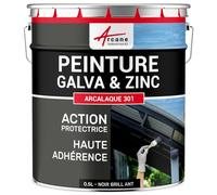 Peinture Galva Zinc Antirouille - ARCALAQUE 301 0.5 L Noir Brillant