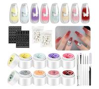 Peinture gel | Art dégradé de peinture gel - Palette de 8 couleurs accessoires de peinture pour femmes filles manucure design ongles pour expression artistique créative