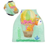 Peinture Girafe Air Ballon Housse de Canopée pour Poussette,Siège de Voiture pour Bébé Dais Siège Auto Couverture D'Allaitement Pare-Soleil Respirant Extensible pour Bébé