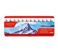 Peinture gouache - 12 tubes de 10 ml - Caran d'Ache Studio - Pinceau inclus