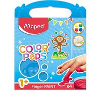Peinture Gouache au Doigt - MAPED - 4 x 80 g - Texture Onctueuse - Couleurs Lumineuses