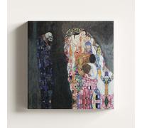 Peinture Gustav Klimt Vie et mort impression sur toile 40x40 cm cadre 3 cm