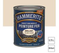 Peinture - HAMMERITE - Blanc cassé 0,75 l - Brillant - Fer direct sur rouille - Protection 8 ans