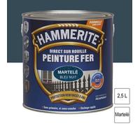 Peinture - Hammerite - Fer Martelé - 2.5L - Bleu Nuit - Brillant