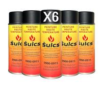Peinture Haute Température 900° Professionnelle - Aérosol 400ml - Noir Ref. 0915 - Haut Pouvoir Couvrant - Barbecue Braséro Four Poêle à bois Insert Cheminée Mécanique Auto Moto Radiateur (6)