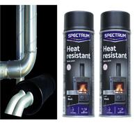 Peinture haute température aérosol Bombe Noir Lot de 2