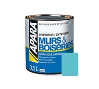 Peinture intérieure couleur, acrylique satinée 0.5 litre Bleu turquoise