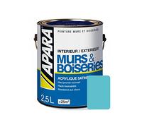 Peinture intérieure couleur, acrylique satinée 2.5 litres Bleu turquoise