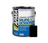 Peinture intérieure couleur, acrylique satinée 2.5 litres Noir