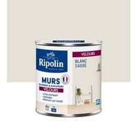 Peinture Intérieure Couleur Velours pour Murs-Boiseries-Radiateurs - Chambre-Salon-Salle-Entrée - 0,5L - Blanc Cassé - Ripolin