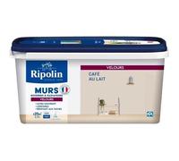 Peinture Intérieure Couleur Velours pour Murs-Boiseries-Radiateurs - Chambre-Salon-Salle-Entrée - 2,5L - Café au Lait - Ripolin