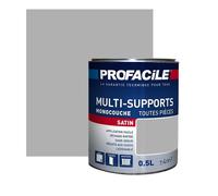 Peinture intérieure multi-supports, satin, murs, plafonds, boiseries, radiateurs, sans odeur 0.5 litre Béton