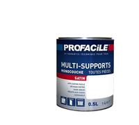 Peinture intérieure multi-supports, satin, murs, plafonds, boiseries, radiateurs, sans odeur 0.5 litre Blanc