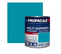 Peinture intérieure multi-supports, satin, murs, plafonds, boiseries, radiateurs, sans odeur 0.5 litre Bleu lagune
