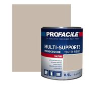 Peinture intérieure multi-supports, satin, murs, plafonds, boiseries, radiateurs, sans odeur 0.5 litre Café au lait