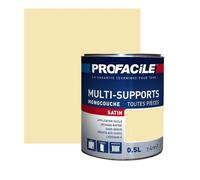 Peinture intérieure multi-supports, satin, murs, plafonds, boiseries, radiateurs, sans odeur 0.5 litre Paille / taj mahal