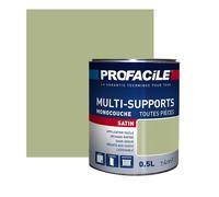 Peinture intérieure multi-supports, satin, murs, plafonds, boiseries, radiateurs, sans odeur 0.5 litre Vert olive