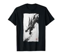 Peinture Japonaise Dragon à l'encre lavée, Sumi-e Brush Art T-Shirt