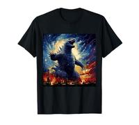 Peinture japonaise Kaiju Monstre Nuit étoilée T-Shirt