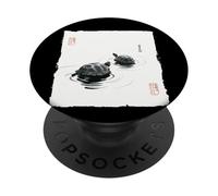 Peinture Japonaise Sumi-e Tortues Zen Harmonie PopSockets PopGrip Adhésif