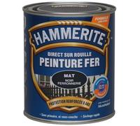 Hammerite Peinture Métal Direct sur Rouille - Anticorrosion, imperméable, direct sans sous-couche - Noir Ferronnerie Mat 2,5 L