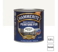 Hammerite Peinture fer martelé Direct sur rouille 0,25 L Blanc brillant