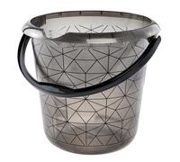 keeeper Seau avec Graduation Intégrée et Poignée Ergonomique, 10 l, Ilvie Polygon, Crystal Grey