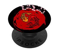 Peinture Koi Fleurs de Cerisier Nishikigoi Sakura Art Japonais PopSockets PopGrip Interchangeable