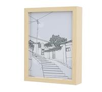 Peinture Lumineuse, 3 Modes D'effets D'éclairage, Décoration de Peinture, Marches en Pierre Silencieuses de L'aube au Crépuscule, alimenté par USB (15 * 20cm)