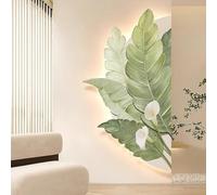 Peinture Lumineuse LED Art Mural, Décoration Murale Familiale 3D avec Lumière LED Dimmable, Applique Murale Moderne en Porcelaine Cristal pour Couloir Chambre à Coucher(D,70*35cm/27.56*13.78in)
