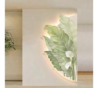 Peinture Lumineuse LED Art Mural, Décoration Murale Familiale 3D avec Lumière LED Dimmable, Applique Murale Moderne en Porcelaine Cristal pour Couloir Chambre à Coucher(F,80*40cm/31.5*15.75in)