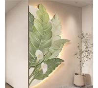Peinture Lumineuse LED Art Mural, Décoration Murale Familiale 3D avec Lumière LED Dimmable, Applique Murale Moderne en Porcelaine Cristal pour Couloir Chambre à Coucher(C,70*35cm/27.56*13.78in)